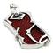 Sterling Silver Red Organic Stingray Leather Dog Tag Pendant w/ Bead Chain