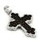 Sterling Silver Mocha Organic Stingray Leather Eastern Cross Pendant