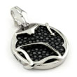 Sterling Silver Hematite Organic Stingray Leather Medallion Pendant