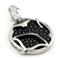 Sterling Silver Hematite Organic Stingray Leather Medallion Pendant