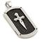 Sterling Silver Mocha Organic Stingray Leather Sword Dog Tag Pendant w/ Bead Chain