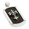 Sterling Silver Mocha Organic Stingray Leather Cross Flory Pendant