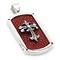 Sterling Silver Red Organic Stingray Leather Cross Flory Pendant
