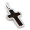 Sterling Silver Mocha Organic Stingray Leather St. Peter's Cross Pendant