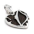 Sterling Silver Mocha Organic Stingray Leather Heart Pendant