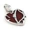 Sterling Silver Red Organic Stingray Leather Heart Pendant