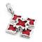Sterling Silver Red Stingray Leather Cross Barbée Pendant