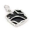 Sterling Silver Hematite Stingray Leather Square Pendant