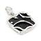 Sterling Silver Hematite Stingray Leather Square Pendant