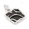 Sterling Silver Mocha Stingray Leather Square Pendant