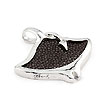 Sterling Silver Mocha Stingray Leather Fish Pendant