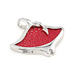 Sterling Silver Red Stingray Leather Fish Pendant
