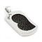 Sterling Silver Mocha Stingray Leather Heart Dog Tag Pendant