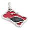 Sterling Silver Red Organic Stingray Leather Dog Tag Pendant