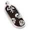 Sterling Silver Mocha Stingray Leather Skull Dog Tag Pendant