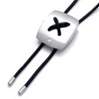 Zoppini Stainless Steel Diamond Pendant w/ Leather Cord