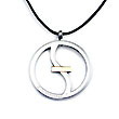 Zoppini Stainless Steel Pendant w/ 18K Gold Inlay (Medium)