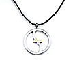 Zoppini Stainless Steel Pendant w/ 18K Gold Inlay (Small)