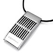 Zoppini Stainless Steel Pendant w/ Leather Cord