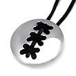 Zoppini Stainless Steel Pendant w/ Crossing Leather Cord