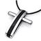Manuel.Zed Stainless Steel Resin Pendant w/ Leather Cord