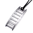 Manuel.Zed Stainless Steel Pendant w/ Leather Cord