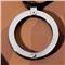 Macao Stainless Steel Ebony Diamond Round Pendant