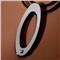 Macao Stainless Steel Ebony Diamond Oval Pendant