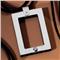 Macao Stainless Steel Ebony Diamond Rectangular Pendant
