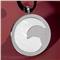 Saigon Stainless Steel Mother of Pearl Diamond Round Pendant w/ Leather cord