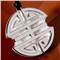Shanghai Chinese Ideogram Stainless Steel Mother of Pearl Pendant w/ Leather Cord