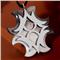 Shanghai Stainless Steel Mother of Pearl Cross Pendant w/ Leather Cord