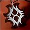 Shanghai Stainless Steel Ebony Cross Pendant w/ Leather Cord