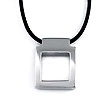 Manuel.Zed Stainless Steel High Polished Pendant w/ Leather Cord