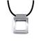 Manuel.Zed Stainless Steel High Polished Pendant w/ Leather Cord