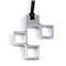 Manuel.Zed Stainless Steel 3 Charm Pendant w/ Leather Cord