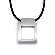 Manuel.Zed Stainless Steel Matte Pendant w/ Leather Cord