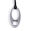 Manuel.Zed Stainless Steel High Polished Pendant w/ Leather Cord