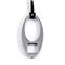 Manuel.Zed Stainless Steel Oval Pendant w/ Leather Cord
