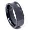 Black Ceramic Concave Men's Wedding Band Ring