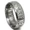 Damascus Steel Dome Beveled Wedding Band Ring