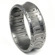 Damascus Steel Dome Concave Wedding Band Ring