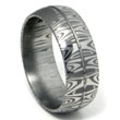Damascus Steel Dome Wedding Band Ring w/ Groove