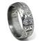 Damascus Steel Dome Wedding Band Ring w/ Groove