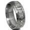 Damascus Steel Dome Wedding Band Ring w/ Two Grooves