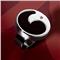 Saigon Stainless Steel Ebony Diamond Round Ring