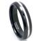 Black Tungsten Carbide 6mm Dome Two Tone Wedding Band Ring