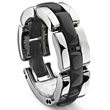 1 Row Black Diamond Ceramic Unisex Wedding Ring