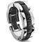 1 Row Black Diamond Ceramic Unisex Wedding Ring