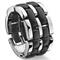 2 Row Black Diamond Ceramic Unisex Wedding Ring